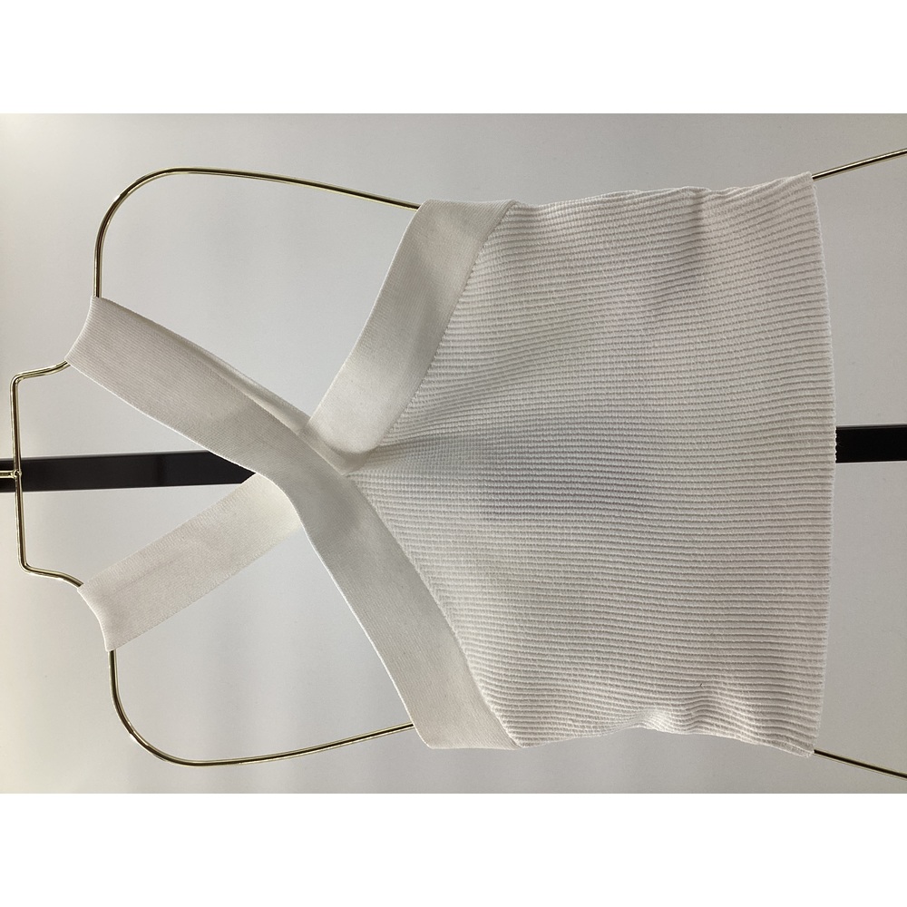 Quince Women's Cropped Halter Ribbed Knit Tank White S NEW